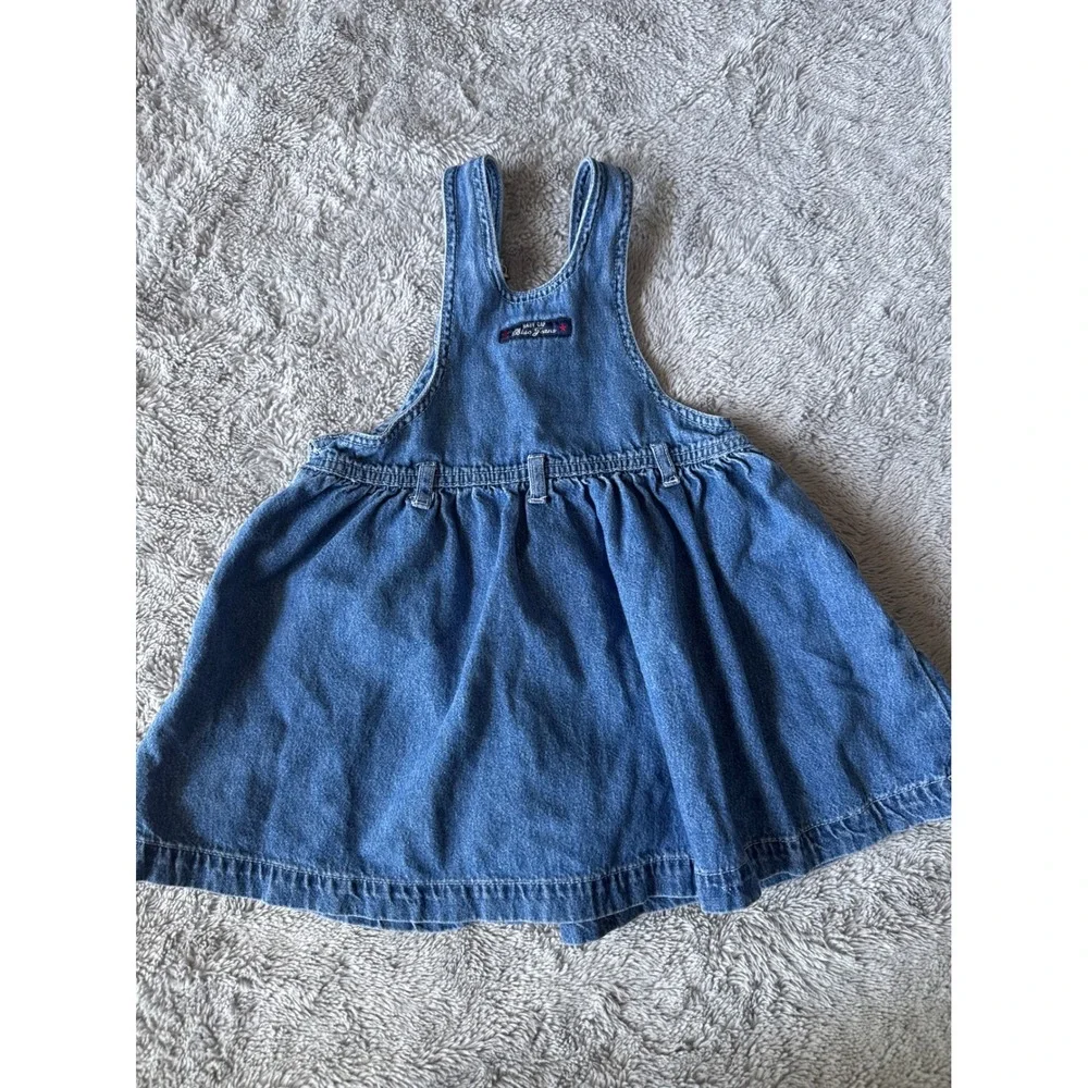 Baby Gap Blue Jeans Denim Overall Dress‎ Medium Wash Cotton Toddler 24-30 Months